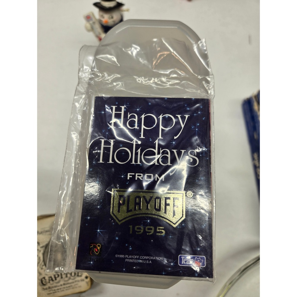 1995 Playoff Pacific Trading Cards Happy Holidays Team NFL Promo Cards Set‎ 2pc